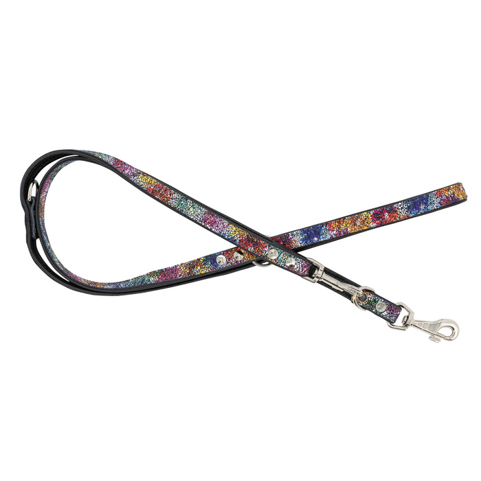 Barry King Smycz regulowana dla psa skórzana Kwiaty M-L 20mm/200cm