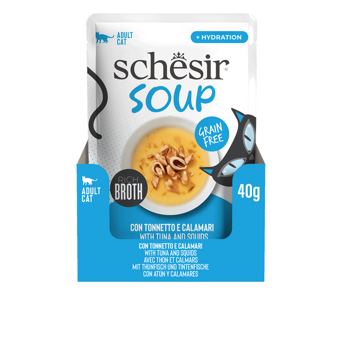 Schesir Soup dla kota zupa tuńczyk z kalmarami 40g saszetka