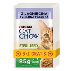Purina Cat Chow Sterilised z jagnięciną i fasolką 4x85g