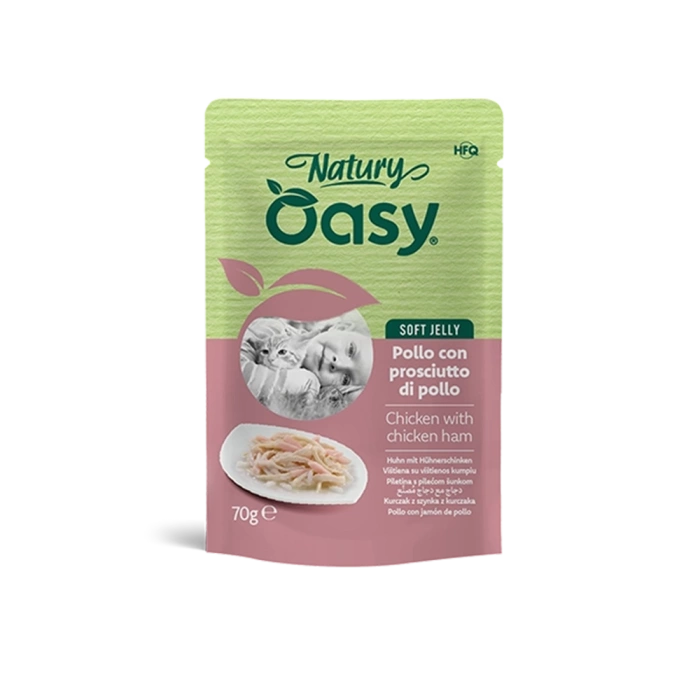 OASY Natury saszetka - Kurczak z szynką 70g