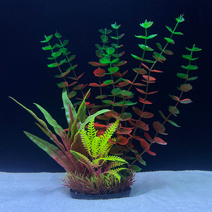 Aqua Natura Roślina do dekoracji akwarium fioletowo-zielone plastikowa 28cm wodorost leśny i rośliny palczaste