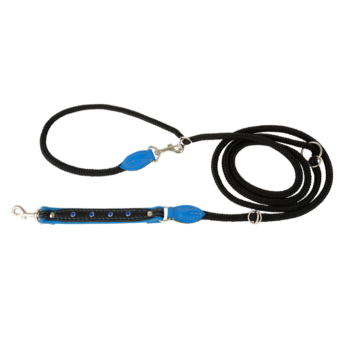 Barry King Smycz regulowana Skóra Łoś Kryształ 20mm/6/220cm niebieski