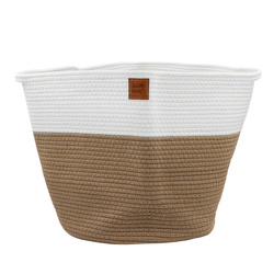 Barry King Kosz na zabawki biały/beżowy materiał sznurek bawełniany rozmiar 35x35cm