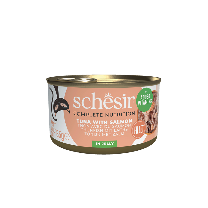 Schesir C&B mokra dla kota tuńczyk z łososiem w galarecie 85g puszka