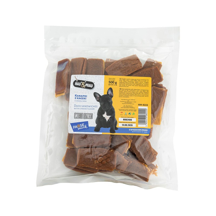 Hau&Miau Pausesnack przysmak kanapki z kaczki o smaku sera 500g
