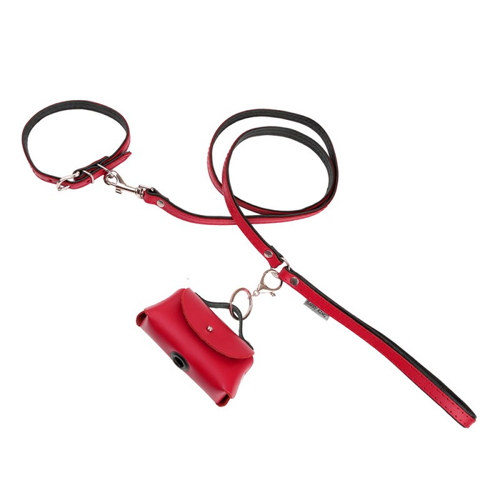 Barry King Smycz skórzana czerwony/czarny XS-S 12mm/120cm
