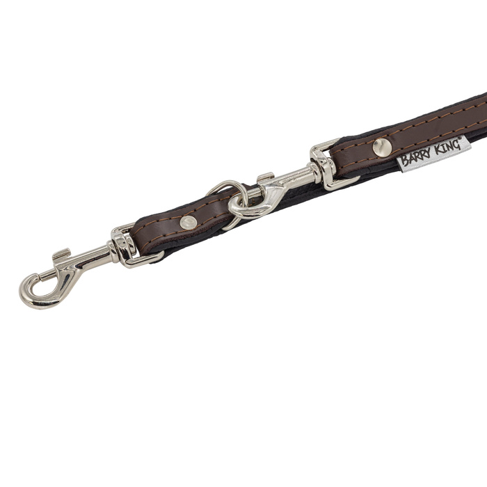 Barry King Smycz regulowana skórzana dla psa brązowy/czarny XS-S 12mm/200cm