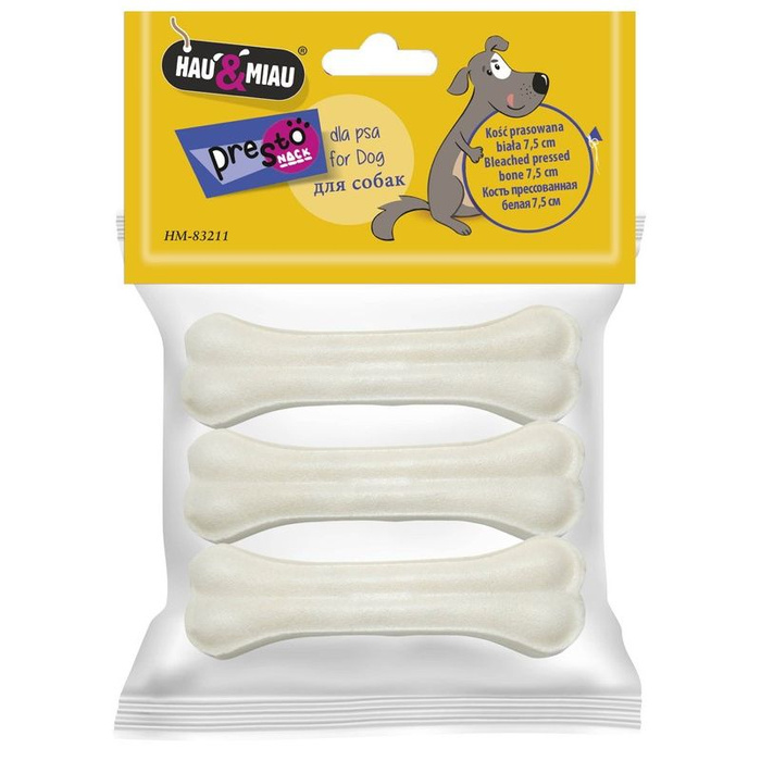 Hau&Miau kość prasowana biała 3szt 45g
