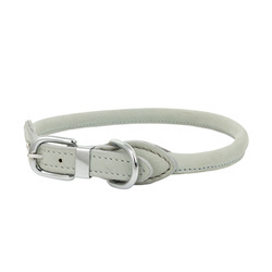 Barry King Obroża skórzana 50-56 cm x 20 mm szara