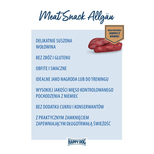 Happy Dog Meat Snack Allgäu przysmak dla psa wołowina 75g