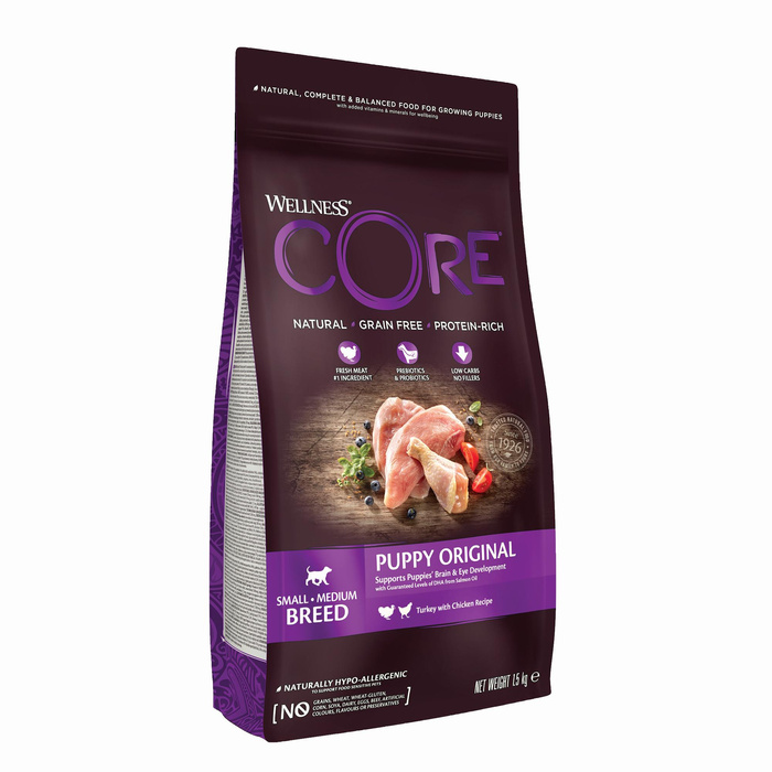 Wellness Core Puppy dla szczeniąt małych i średnich ras indyk/kurczak 1,5kg