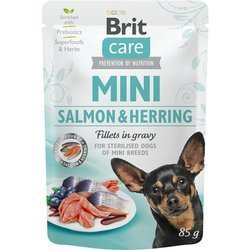 Brit Care Mini Pouch Sterilised Saszetka mokra karma łosoś i śledź 85g