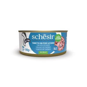 Schesir C&B Karma mokra dla kotów tuńczyk z sardynkami w galarecie 140g puszka