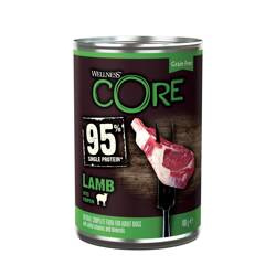 Wellness Core 95% Single Potein k.mokra d.psa jagnięcina z dynią 400g