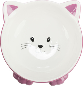 Trixie Miska ceramiczna dla kota w kształcie kota różne kolory 0,15l/14cm wysoka