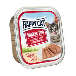 Happy Cat Minkas duo deserówka pasztet kurczak i wołowina 100g