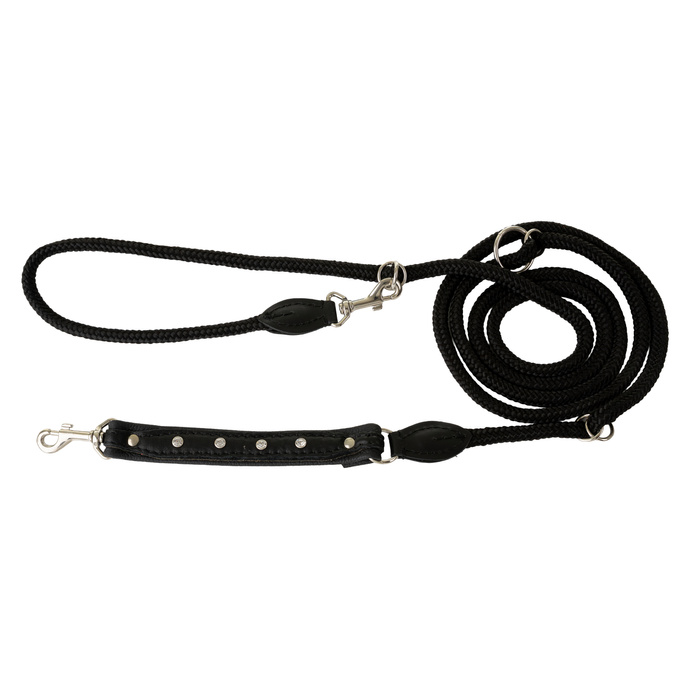 Barry King Smycz regulowana Skóra Łoś Kryształ 20mm/6/220cm czarny