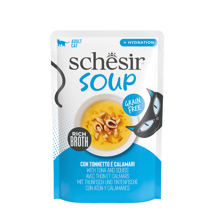 Schesir Soup dla kota zupa tuńczyk z kalmarami 40g saszetka
