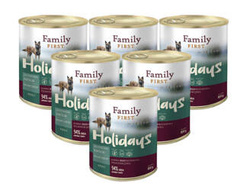 Family First Holidays z jagnięciną, królikiem i marchewką 6x800g