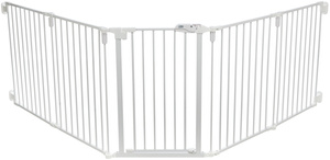 Trixie Barierka metalowa z drzwiami dla psa biała 62,5-300x76,5cm