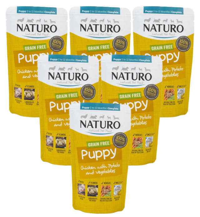 Naturo puppy z kurczakiem, ziemniakami i warzywami 8x150g