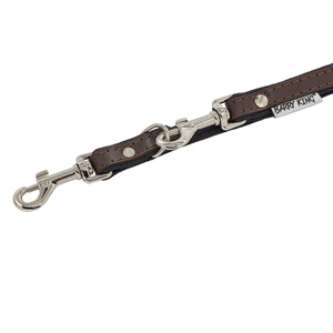 Barry King Smycz regulowana skórzana dla psa brązowy/czarny XS-S 12mm/200cm