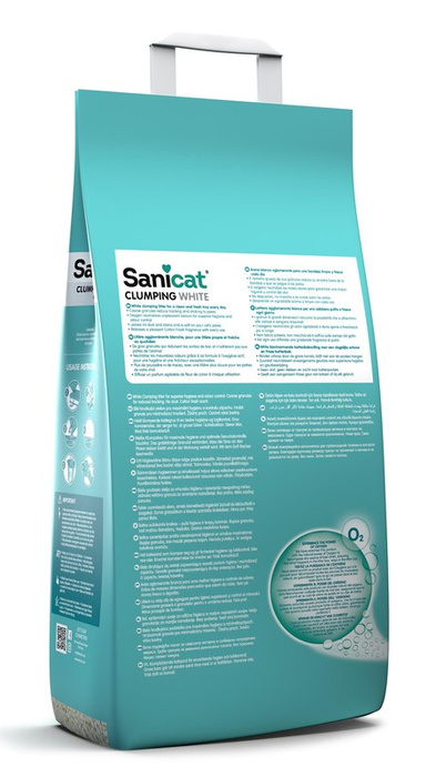 Sanicat Clumping White cotton fresh 20l żwirek