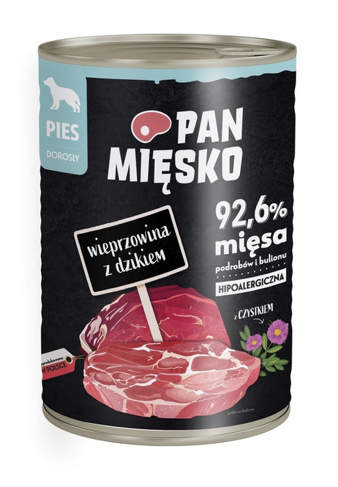 Pan Mięsko Adult wieprzowina z dzikiem 400g