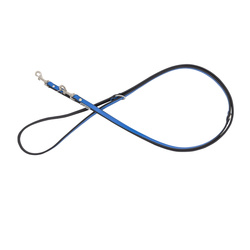 Barry King Smycz regulowana skórzana dla psa niebieski/czarny M-L 20mm/200cm