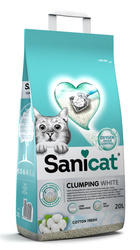 Sanicat Clumping White cotton fresh 20l żwirek