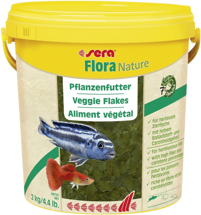 Sera Flora Nature 10 l płatki pokarm roślinny premium