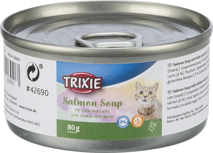 Trixie Salmon Soup przysmak zupa dla kota kurczak i łosoś 80g