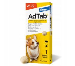AdTab Tabletki na pchły i kleszcze dla psa 225mg 5,5-11kg