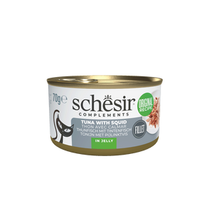 Schesir Complements dla kota tuńczyk z kalmarami w galarecie 70g puszka