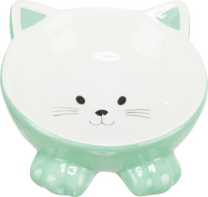 Trixie Miska ceramiczna dla kota w kształcie kota różne kolory 0,15l/14cm wysoka