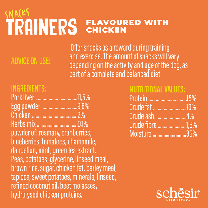 Schesir Trainers soft and chewy przysmak dla psów kurczak 283g saszetka