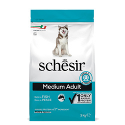 Schesir Original karma sucha dla psa ryby 3kg worek dla dorosłych średnich ras