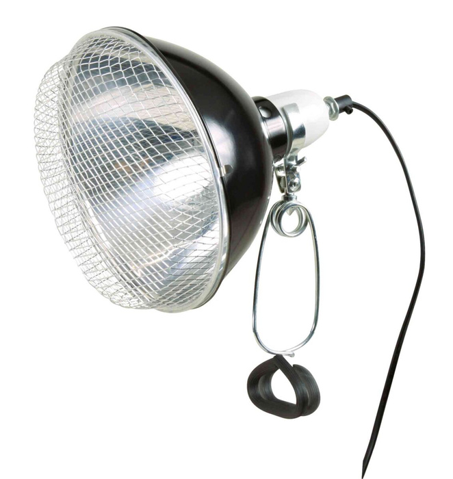 Trixie Lampa z klamrą zaciskową czarna z siatką ochronną 21cm 250W