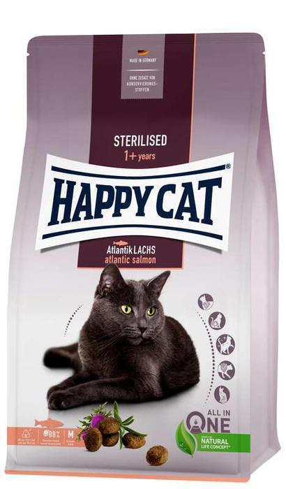 HappyCat Sterilised z łososiem atlantyckim 4kg