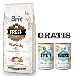 Brit Fresh Turkey With Pea Adult Light Fit & Slim 12kg + 2 puszki GRATIS