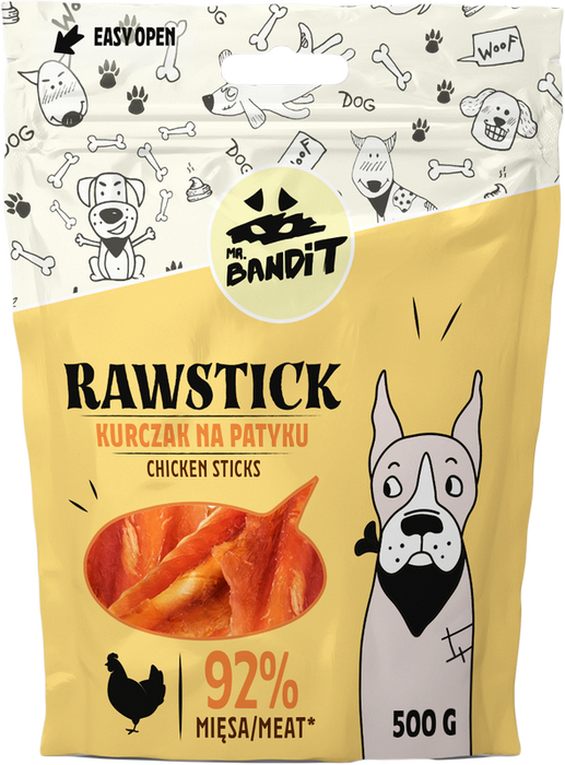 Mr. Bandit Rawstick kurczak na patyku 500g