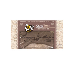 Lolo Pets Tort dla psa Happy Birthday orzechowo - czekoladowy 250g