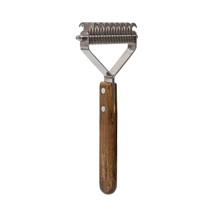 Barry King Trymer hakowy dwustronny dla zwierząt drewno bukowe stal 8,6x19,3 cm