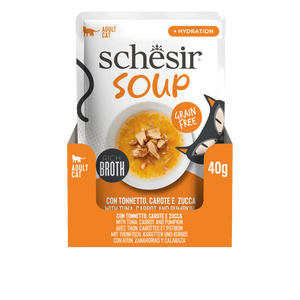 Schesir Soup karma mokra dla kotów zupa tuńczyk z dynią 40g saszetka
