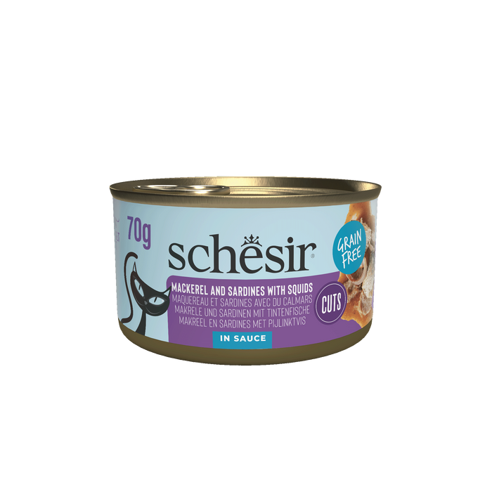 Schesir Cat Can Grill dla kota sardynki i makrela w sosie 70g puszka