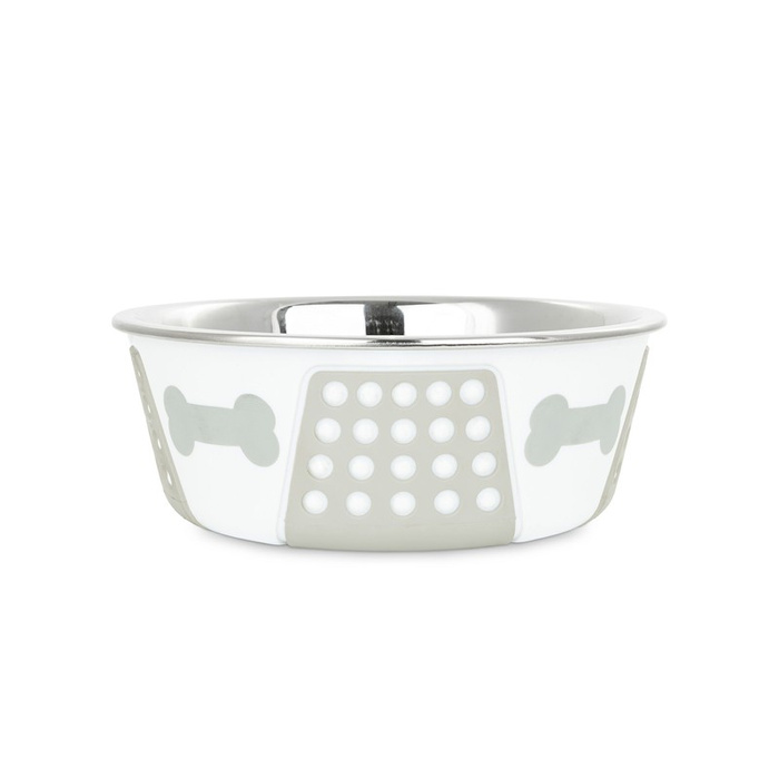Barry King Miska dla psa szara stal nierdzewna antypoślizgowa 17cm 900ml