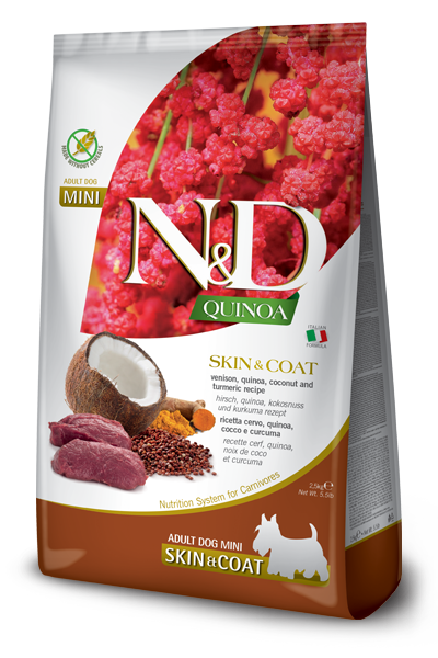 Farmina N&D Quinoa Pies Mini Skin & Coat Dziczyzna  2,5kg