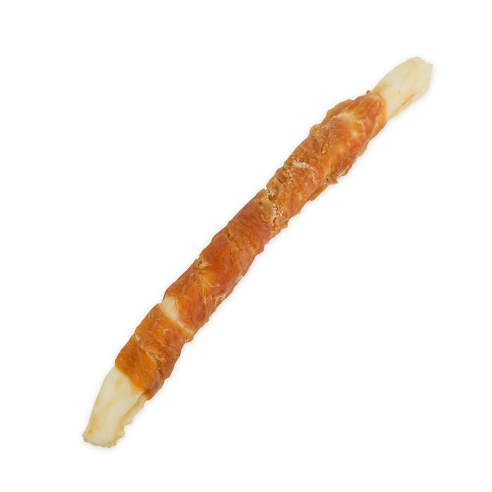 Hau&Miau Pausesnack przysmak dla psa patyk ze skóry owinięty kurczakiem 30cm śr. 2,5cm 500g