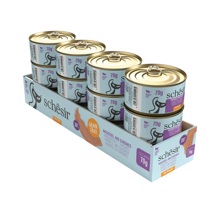Schesir Cat Can Grill dla kota pasta z sardynek i makreli 70g puszka