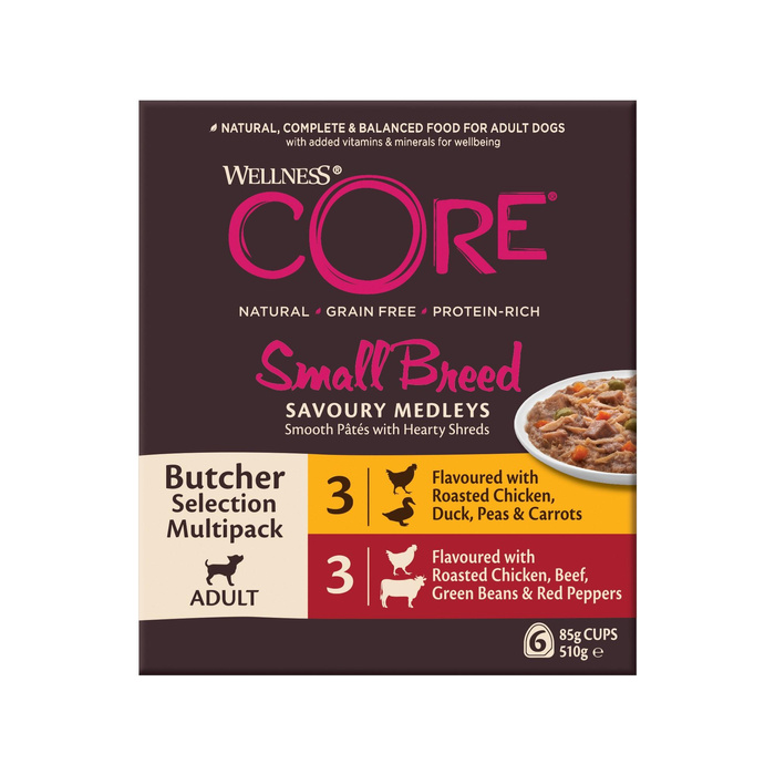 Wellness Core S.Breed Butcher mix k.mokra d.psa m.ras 3x 2 smaki 6x85g/510g